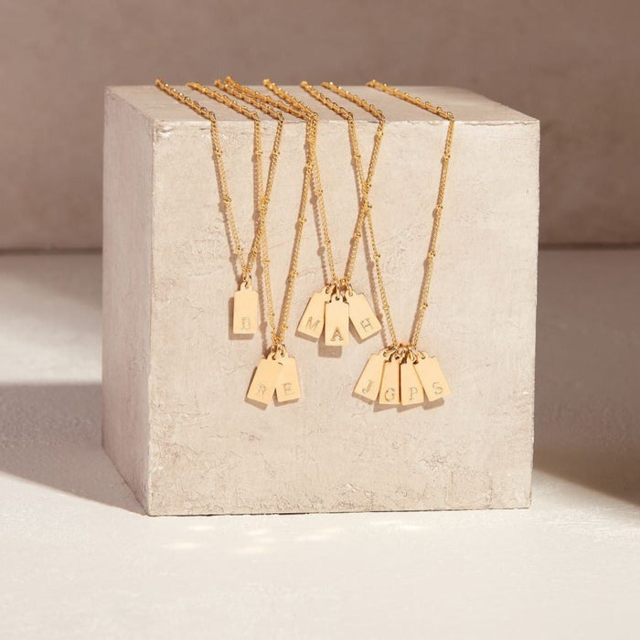 Madeline Rectangle Two Initial Pendant