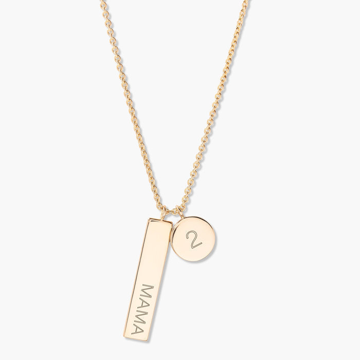 Mama and Baby Bar Necklace