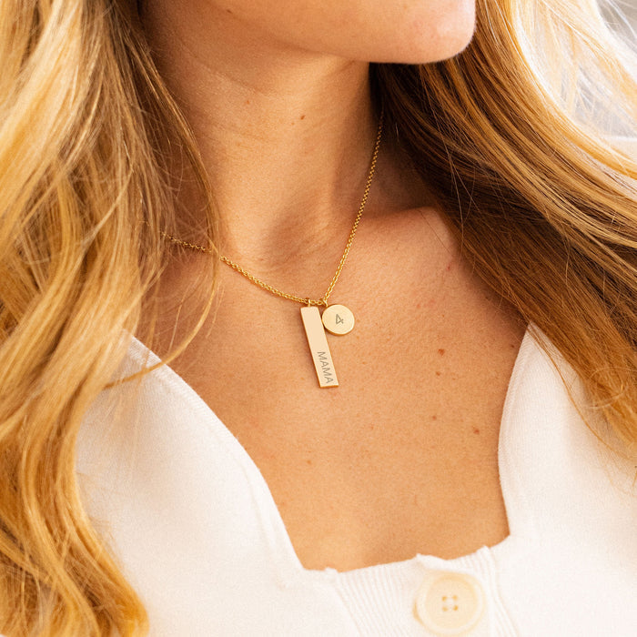 Mama and Baby Bar Necklace