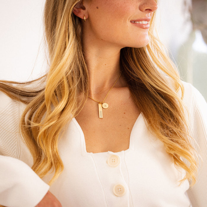Mama and Baby Bar Necklace