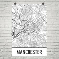 Manchester Street Map Poster White