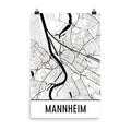 Mannheim Street Map Poster White