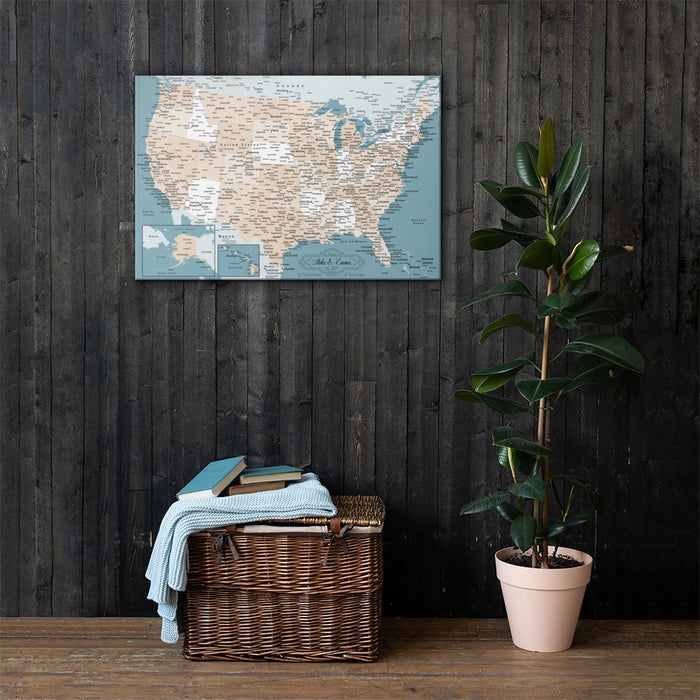 Map Of USA With 1,000 Pins - Great Gift!