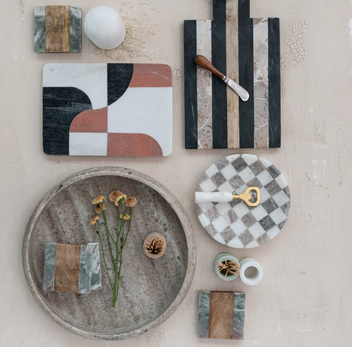 Marble Checkered Cheese/Serving Tray
