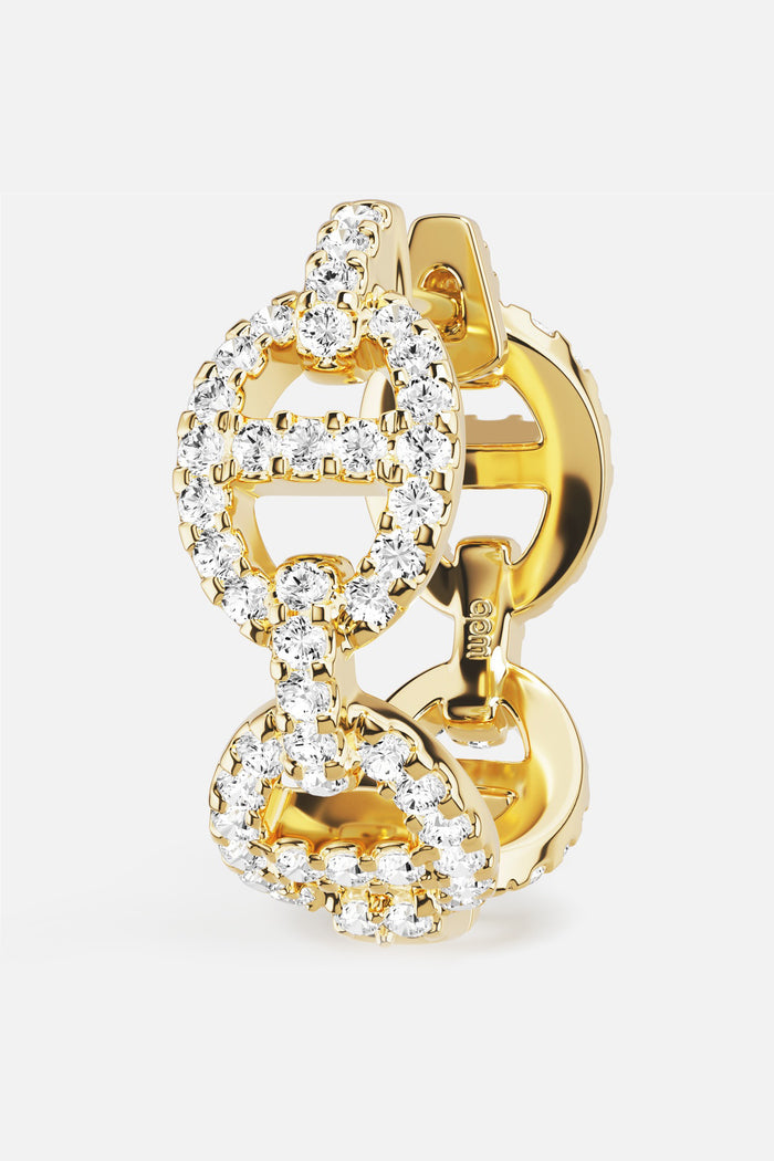 APM Morse Hoop Earrings in a golden shade, radiant sparkle for effortless allure.