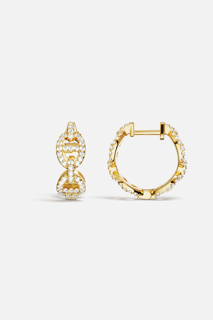 APM Hoop Earrings in gold color, a luminous twist on everyday elegance.