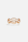 APM Morse Ring in rose color, sparkling links for effortless modern elegance.