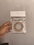 MDF wooden laser-cut clock numbers frame in packaging, held in hand — DIY craft supply for resin art and wall clocks