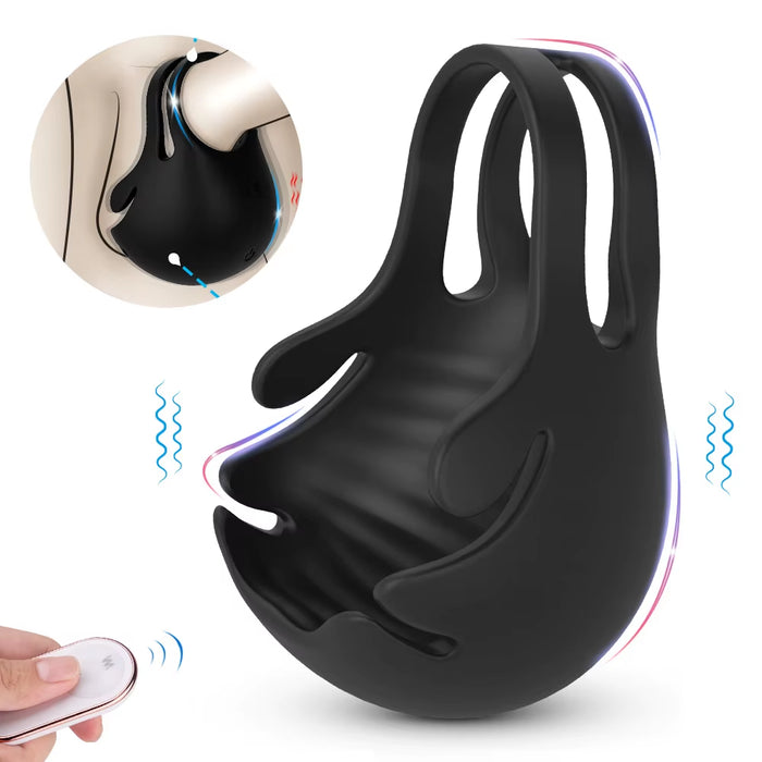 Men Penile Sperm Locking Ring Sex Toy Couple Resonance Scrotum Massage Scrotum Cover