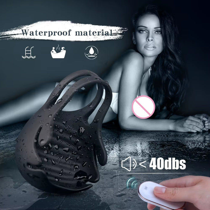 Men Penile Sperm Locking Ring Sex Toy Couple Resonance Scrotum Massage Scrotum Cover