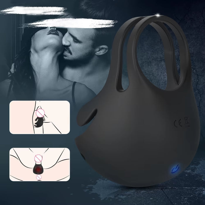 Men Penile Sperm Locking Ring Sex Toy Couple Resonance Scrotum Massage Scrotum Cover