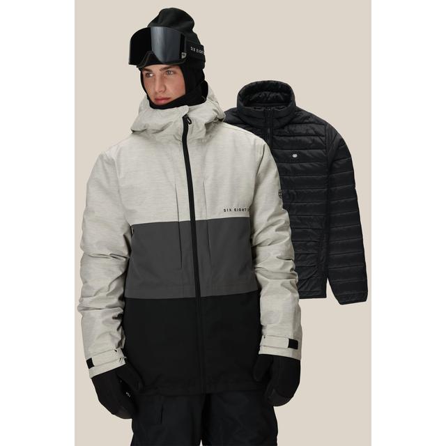686 MENS SMARTY 3-IN-1 FORM JACKET - WHITE HEATHER COLORBLOCK