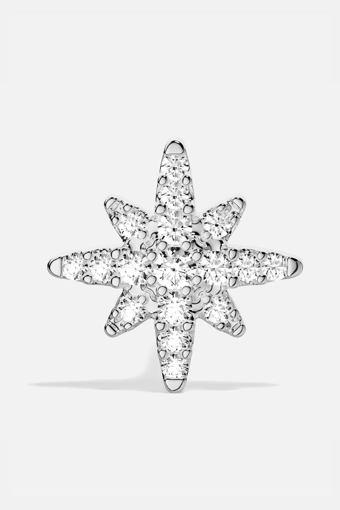 APM Météorites Earring, a shimmering star in rhodium finish, radiant and effortless.
