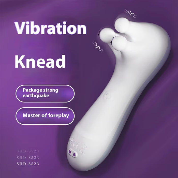 Mini USB Powered Soft Kneading Vibrator Dildo Female Masturbation Stick for Adult Sex Products