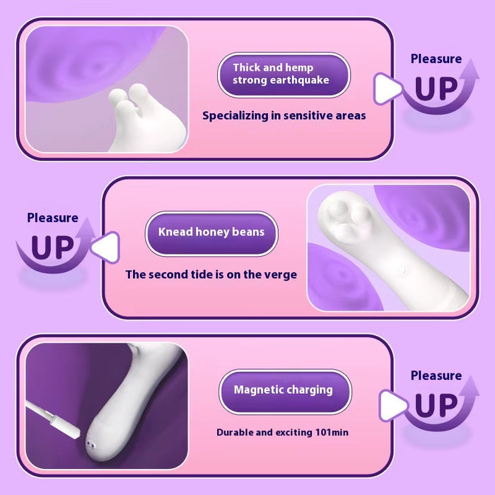 Mini USB Powered Soft Kneading Vibrator Dildo Female Masturbation Stick for Adult Sex Products