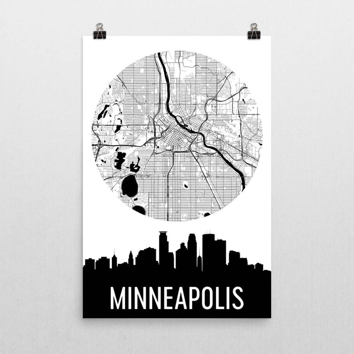 Minneapolis Skyline Silhouette Art Prints