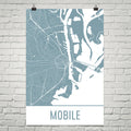 Mobile AL Street Map Poster White