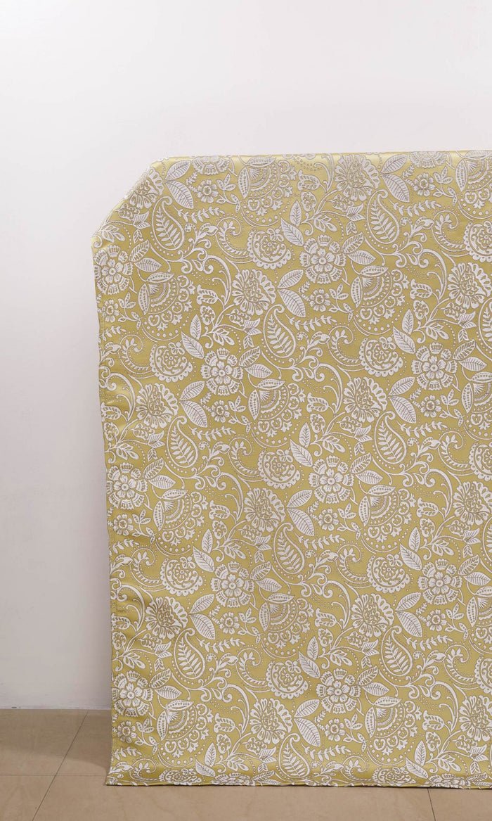 Floral Self-Patterned Window Treatments Fabric By the Metre (Green)
