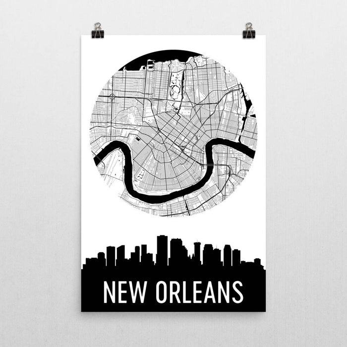 New Orleans Skyline Silhouette Art Prints
