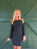 NIA Fairleigh Sweater Dress – Off-the-Shoulder Knit Dress