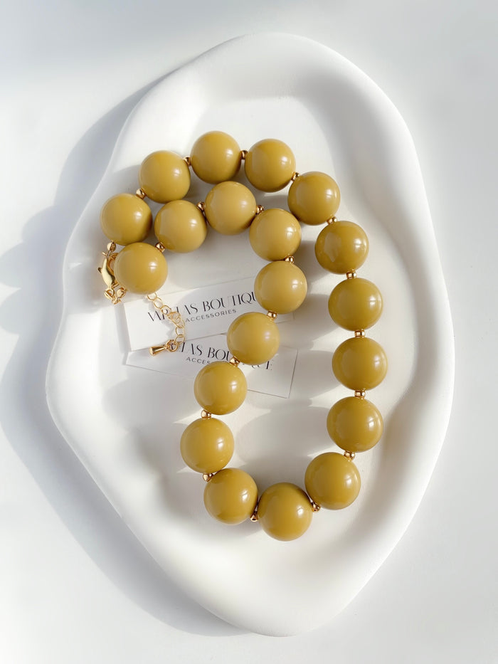 Olive chunky necklace