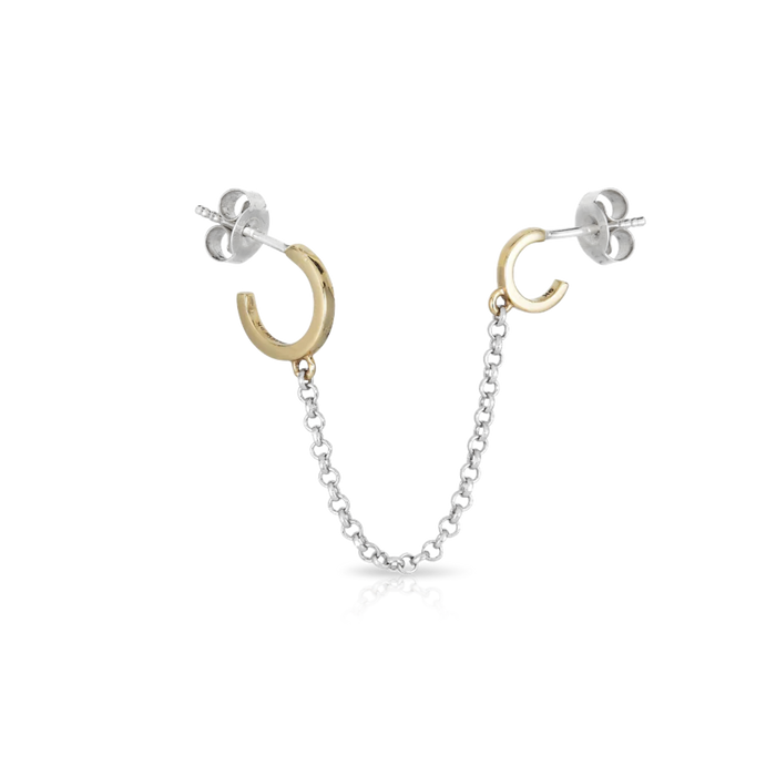 ORB TWO TONE DANGLE CHAIN HUGGIES
