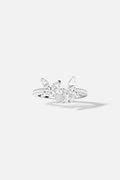 APM Ring, a delicate butterfly in rhodium finish, poised with quiet elegance.