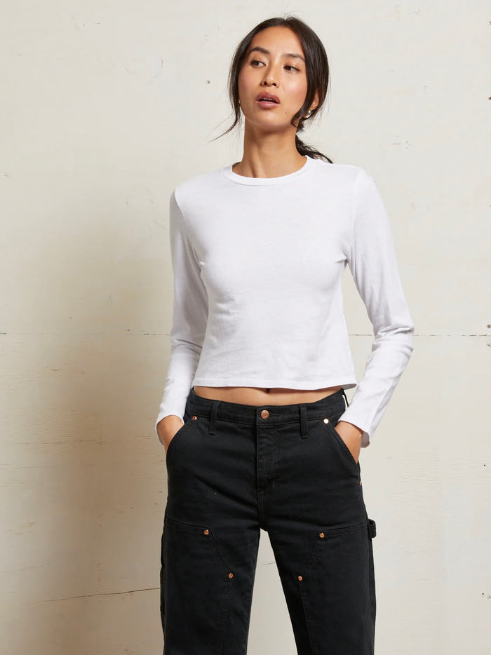 Perfect White Jamie Recycled Cotton Long Sleeve Tee
