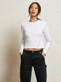 Perfect White Jamie Recycled Cotton Long Sleeve Tee