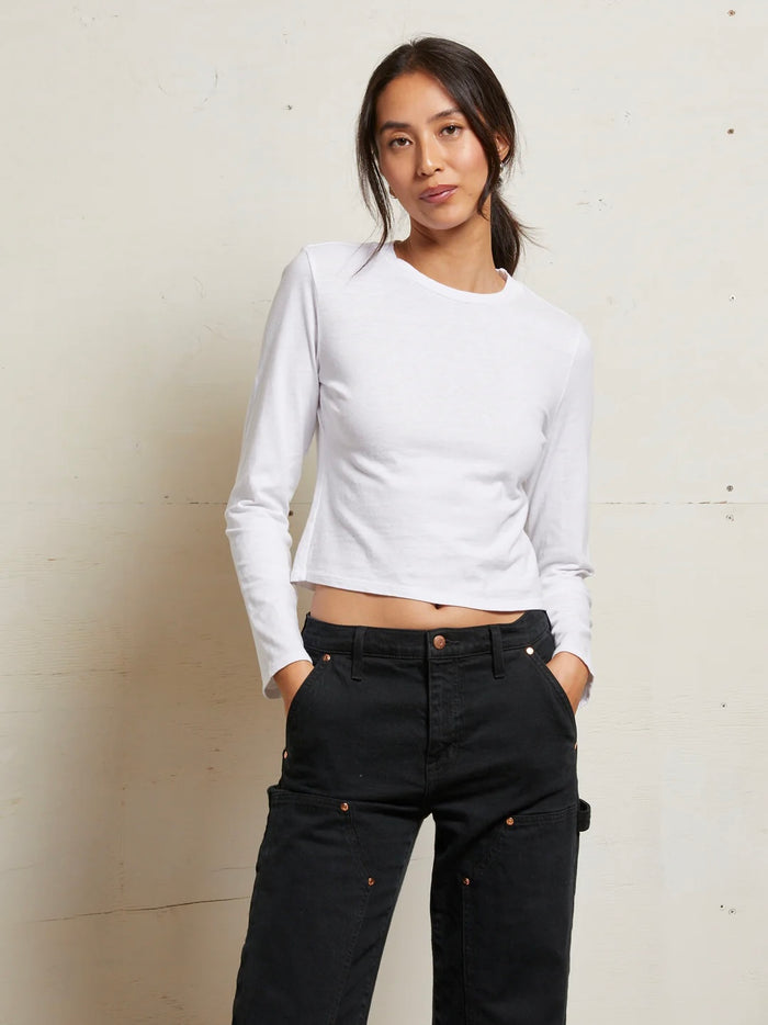 Perfect White Jamie Recycled Cotton Long Sleeve Tee
