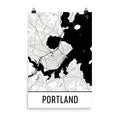 Portland ME Street Map Poster White