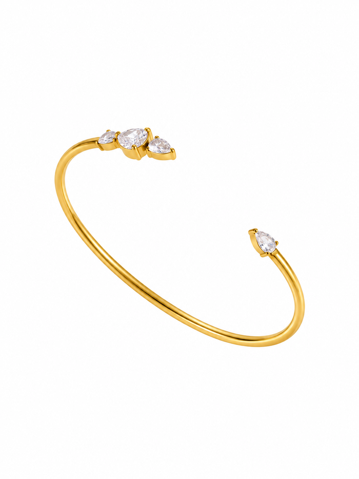Rae & Jade 18K Gold Crystal Mosaic Open Cuff Bracelet