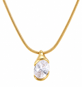 Rae & Jade 18K Gold Crystal Oval Drop Necklace
