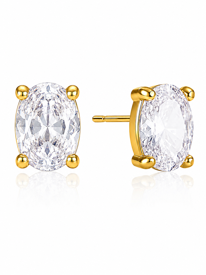 Rae & Jade Classic Oval Crystal Stud Earrings