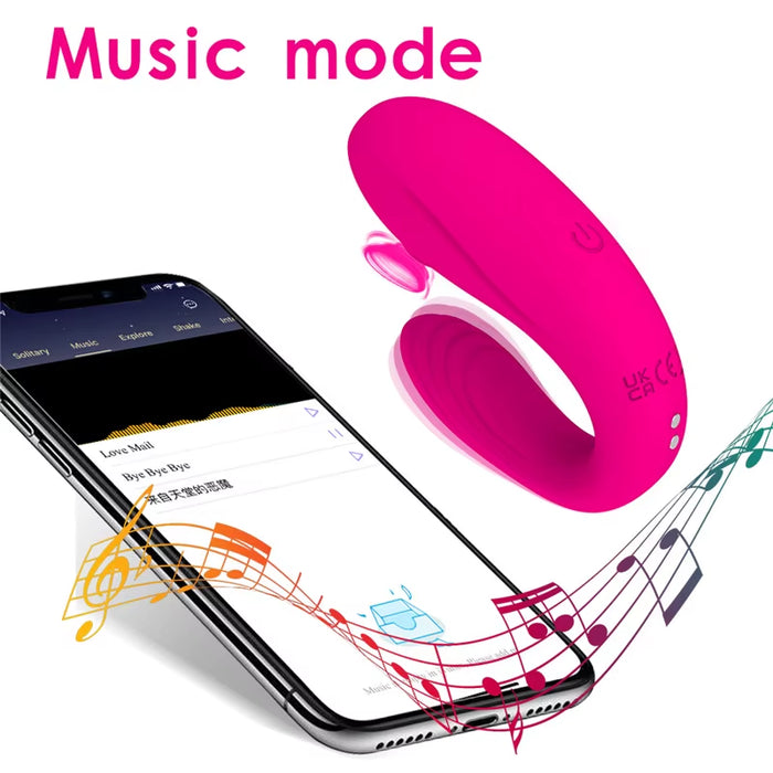 Rechargeable Clit Sucking G-Spot U Shaped Vibrator Dildo App Wireless Remote Control Wearable Couple Vibrator
