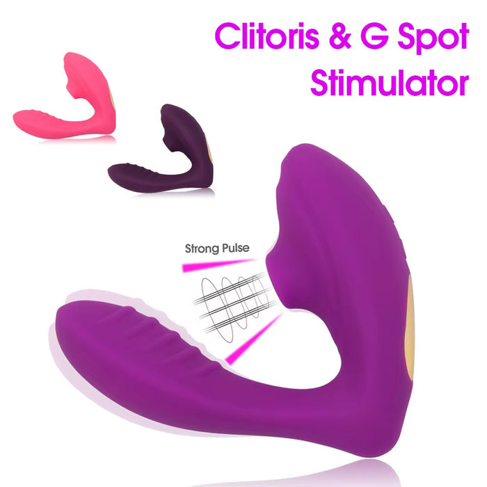 Rechargeable Pulse Vibration Clitoral Suction Vibrator Vaginal G Spot Stimulator