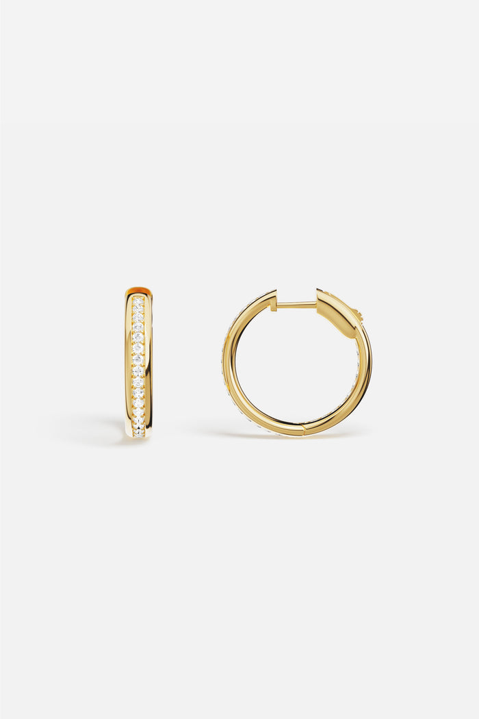 APM Hoop Earrings in golden hue, a timeless sparkle for everyday elegance.
