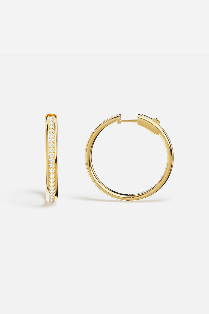 APM Hoop Earrings in golden color, effortless brilliance for a timeless everyday glow.