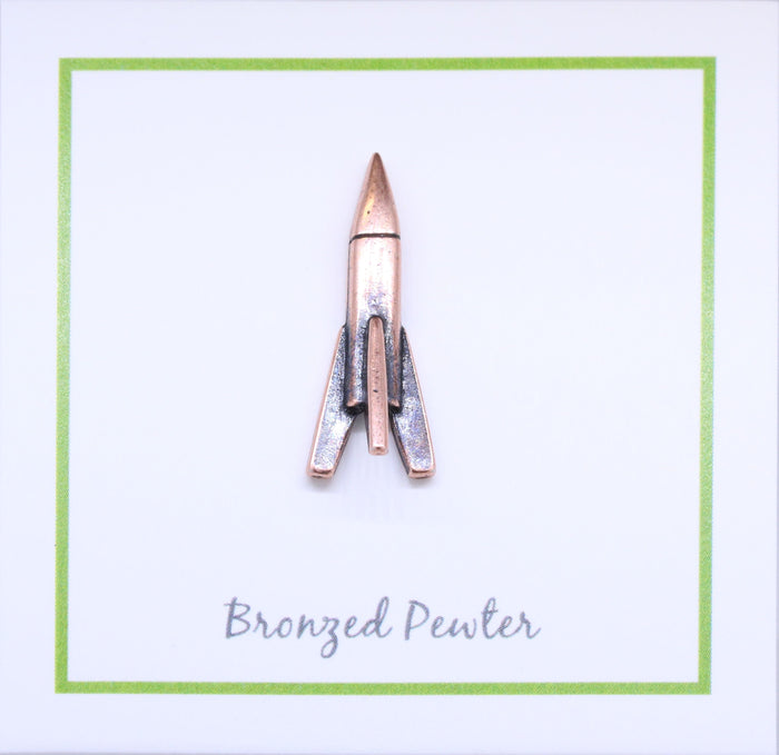Rocket Copper Lapel Pin | lapelpinplanet