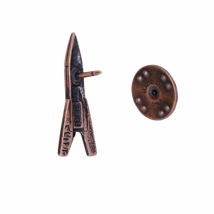Rocket Copper Lapel Pin | lapelpinplanet