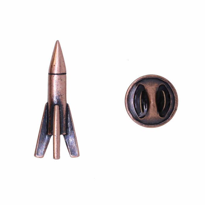 Rocket Copper Lapel Pin | lapelpinplanet
