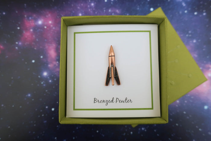 Rocket Copper Lapel Pin | lapelpinplanet