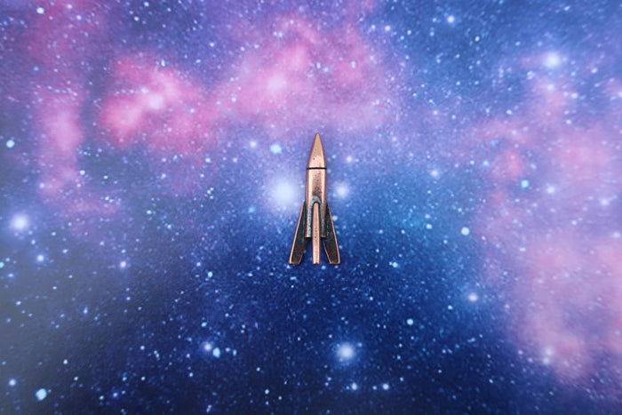 Rocket Copper Lapel Pin | lapelpinplanet