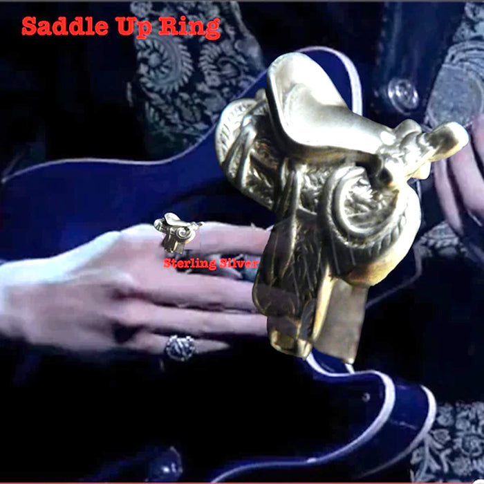 Hi, Ho, it's SILVER! A STERLING silver SADDLE Ring, that is! And adjustable and unisex. What is not to like? Want to be flirty--hold out your hand while wearing this Saddle Ring, wink and ask, "Can I give you a lift somewhere?" Okay, maybe not, but this whimsical Saddle Ring with Vintage oxidized finish really shows the details. Adjustable.