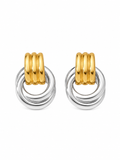 Savannah Love II Knot Door Knocker Hoops -Two-tone