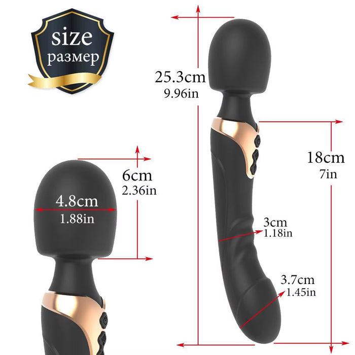 Sekssfun Power Vibrating Usb Double Head Dildo G Spot Massage Big Av Wand Magic Full Body Massager Vibrator