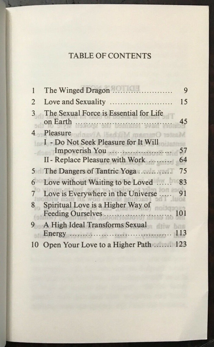 SEXUAL FORCE OR THE WINGED DRAGON - 1st 1984 - UNIVERSAL LOVE SEXUALITY SPIRIT