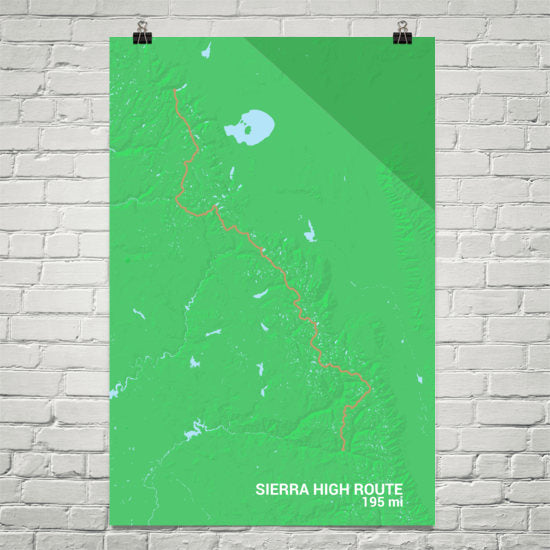Sierra High Route Map Art Prints