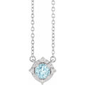 Sky Blue Topaz Necklace with Diamond Halo