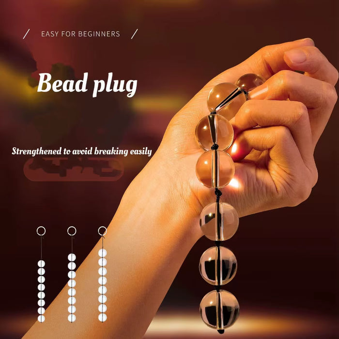 SM Props Vestibular Development Glass Pull Beads Anal Plug Tempering Masturbation Adult Products